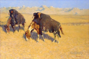 Indians Simulating Buffalo Oil Paintings